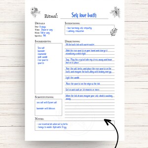 Savoring Rituals Worksheet Ritual Planner Blank Book of Shadows Page, Digital Grimoire Page, Witch ...