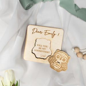 ¿Quieres ser mi madrina? Tarjeta de felicitación regalo de madera madrina padrino personalizado