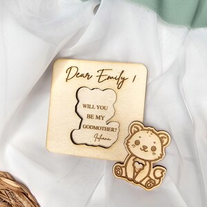 ¿Quieres ser mi madrina? Tarjeta de felicitación regalo de madera madrina padrino personalizado