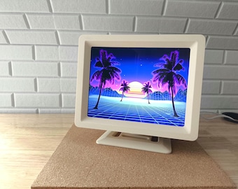 Monitor CRT w stylu retro, rozdzielczość 2048x1536, Apple, Amiga, IBM, Commodore, Amstrad, do gier, Vaporwave, estetyczny