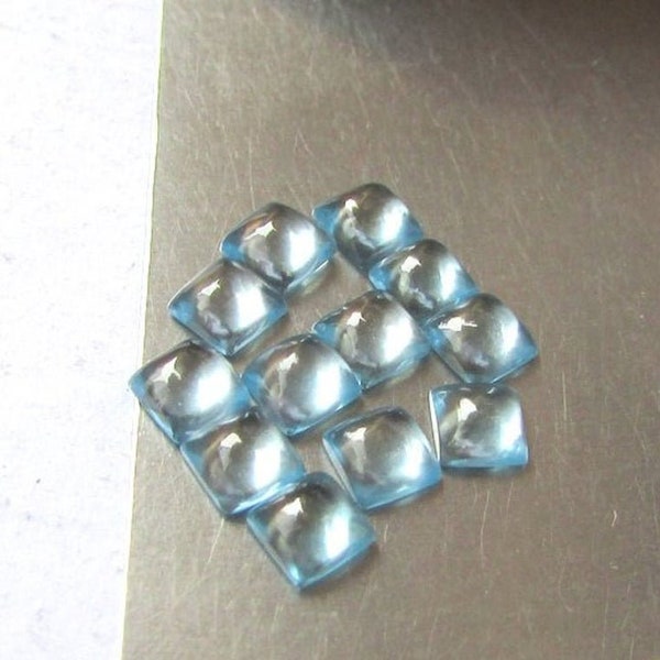 Natural Sky Blue Topaz  5mm to 12mm Square Cabochon Best Price Loose Gemstone