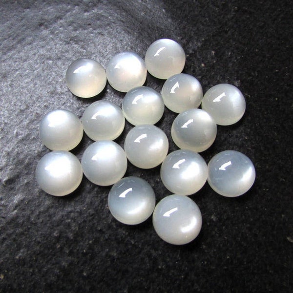 Natural White Moonstone Round Cabochon 3mm -15mm Loose Gemstone For Jewelry Making Handmade Gemstone