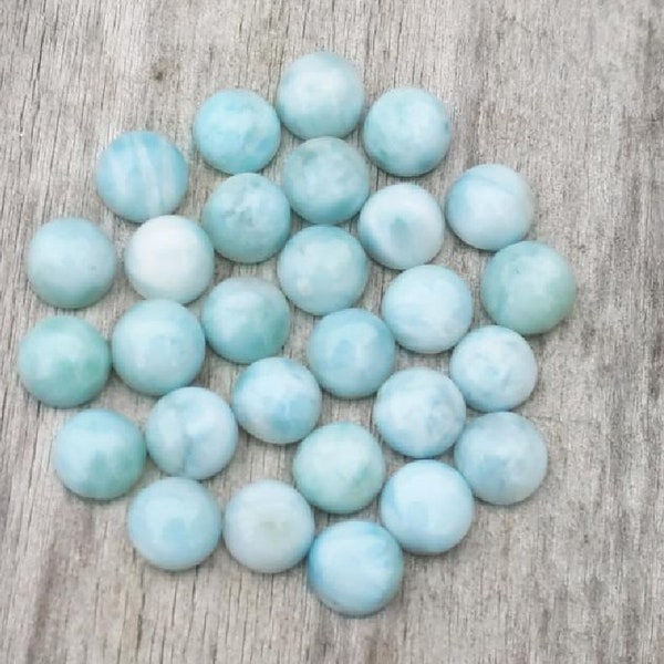 Natural Larimar 3mm to 15mm Round Cabochon Loose Calibrated Wholesale Price Gemstone