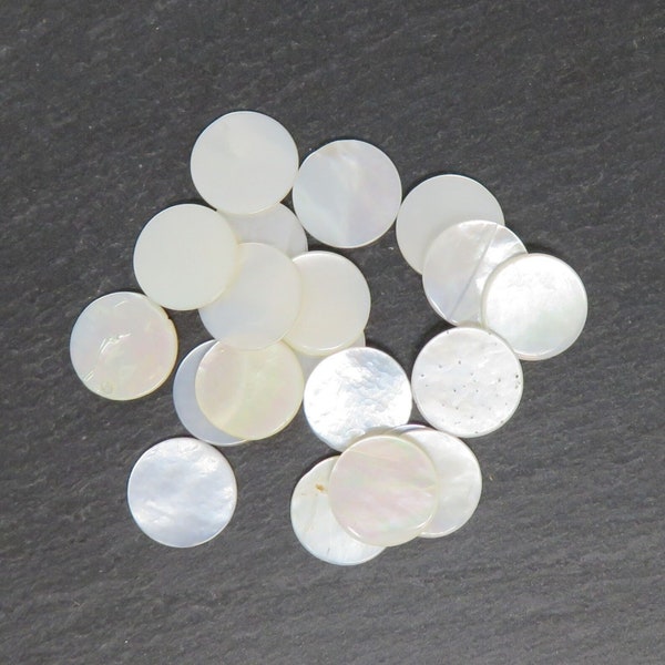 Natural Mother Of Pearl (MOP) Both Side Flat Back Round 8mm- 20mm Calibrated Loose Gemstone