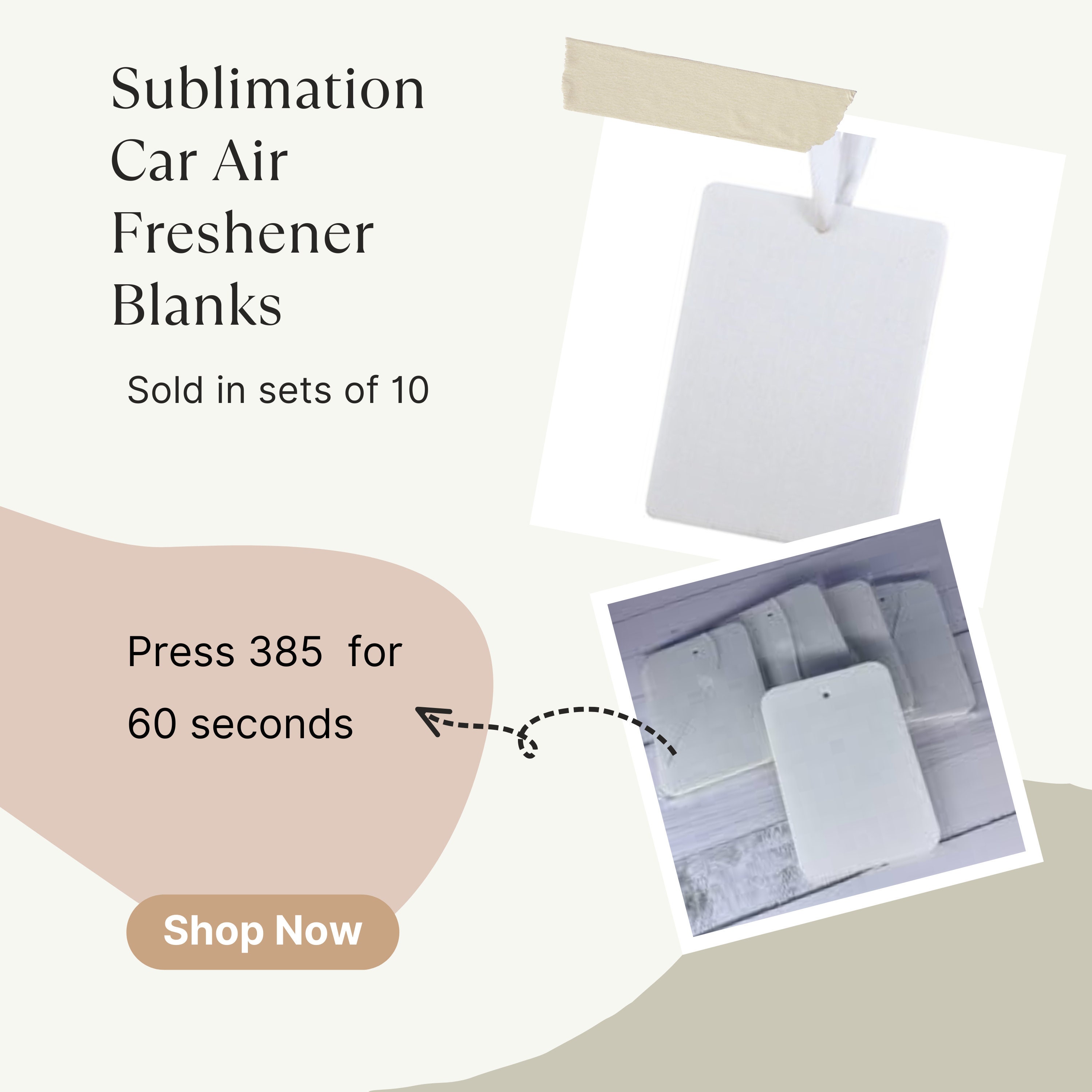 10 Pack of Sublimation Air Freshener Blanks Felt Blanks Double