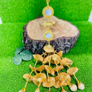 Traditional Punjabi Mirror Paranda/Morni Mirror Paranda/Mehndi jaggo jewelry for hair/Golden Paranda parandi/Premium quality mirror paranda