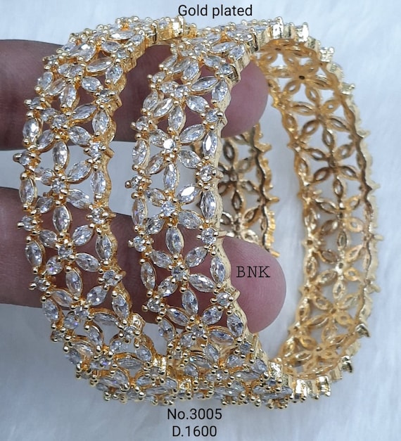 Indian Gold Silver Bangle Set Cubic Zircon Bangle Set Wedding Bridal Bracelet Bangle Set Jewelry for Women Etsy Canada