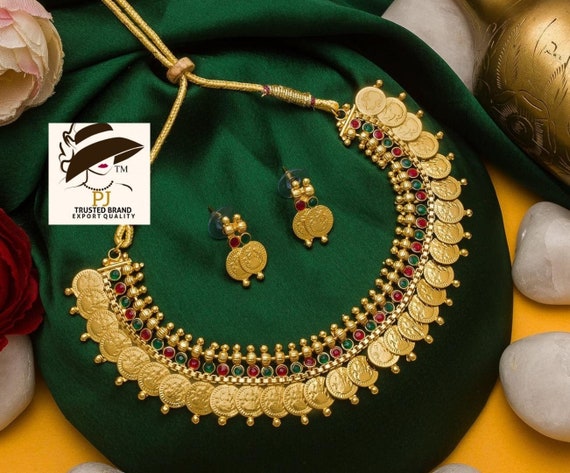Antique temple gold necklace deals