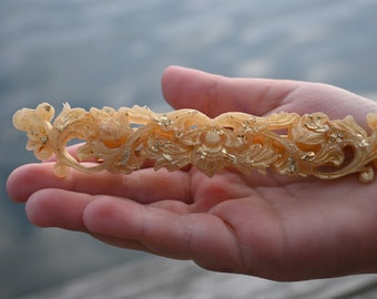 Handmade Silicone Hair Clip: Gold Mermaid Wedding Jewelry