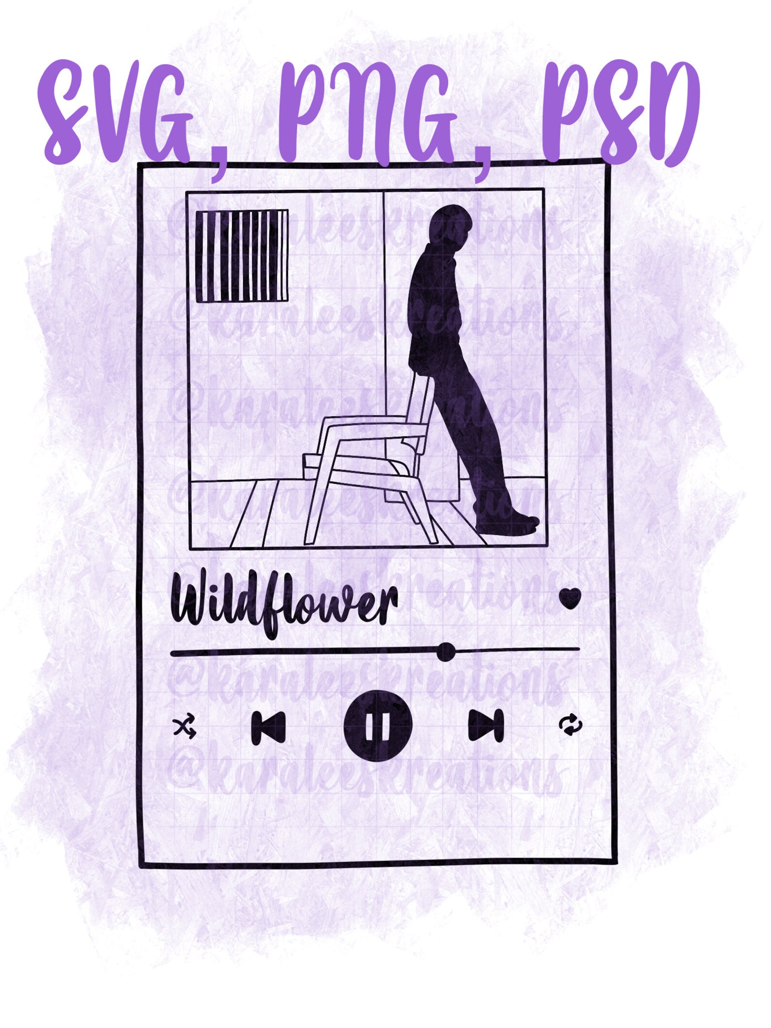 BTS RM wildflower MP3 Doodle SVG Png psd for Etsy
