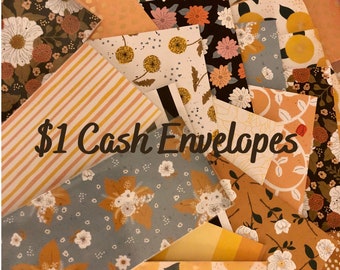 Laminated A6 Cash Envelopes for Stuffing, Mystery Floral Vintage Themed, Dave Ramsey Inspired, Perfect for Binders & Inserts