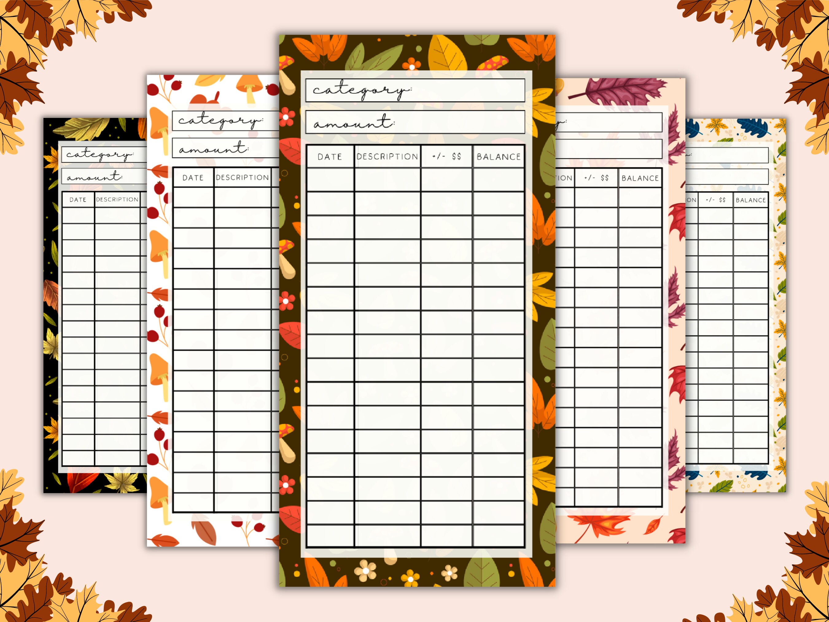 Fall A6 Digital 15 Pack Cash Envelope Inserts, Budgeting Spreadsheets ...