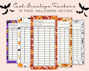 Halloween A6 Digital 15er Pack Bargeldumschlag Einlagen, Budgetkalkulationstabellen, Sinking Funds Tracker