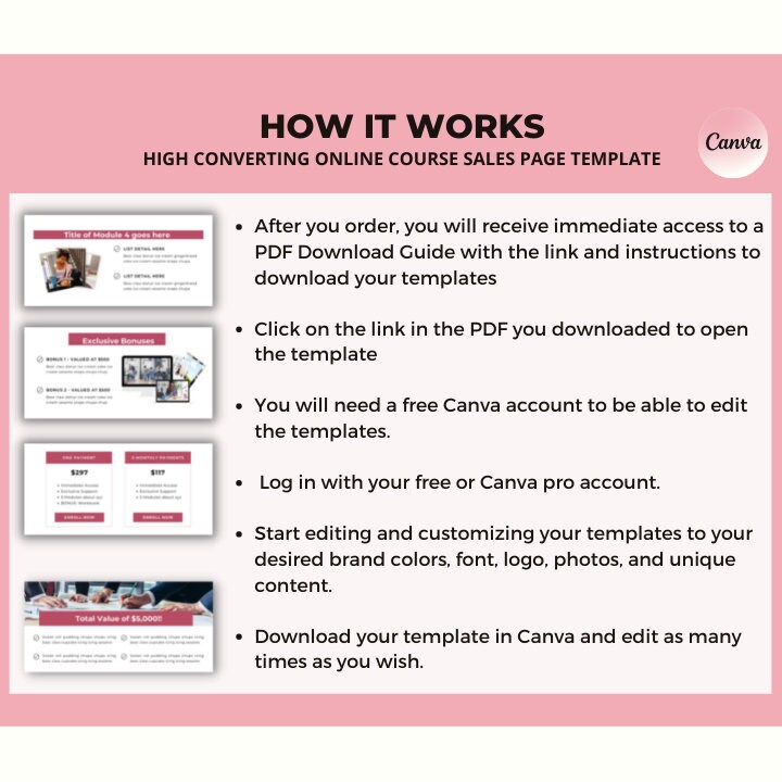 Course Sales Page Template Online Course Launch Template - Etsy