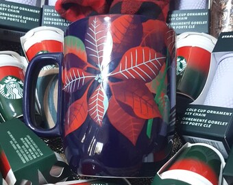 Starbucks Holiday Poinsettia ceramic mug