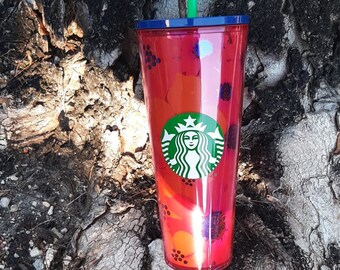 Starbucks Summer 2022 Floral Hibiscus Flower Tumbler Cup 24oz Coffee Tea Pink