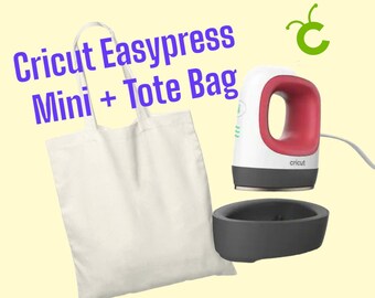 Cricut EasyPress Mini + Natural Tote Bag 100 Cotton