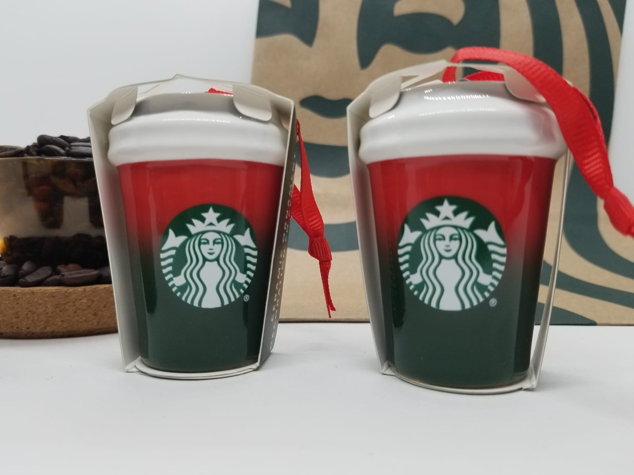 Starbucks christmas ornaments ceramic mini Clearance
