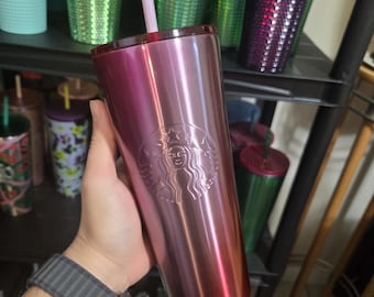 Starbucks  Limited Edition Tumbler 24oz Stainless Steel Rose Platinum Red