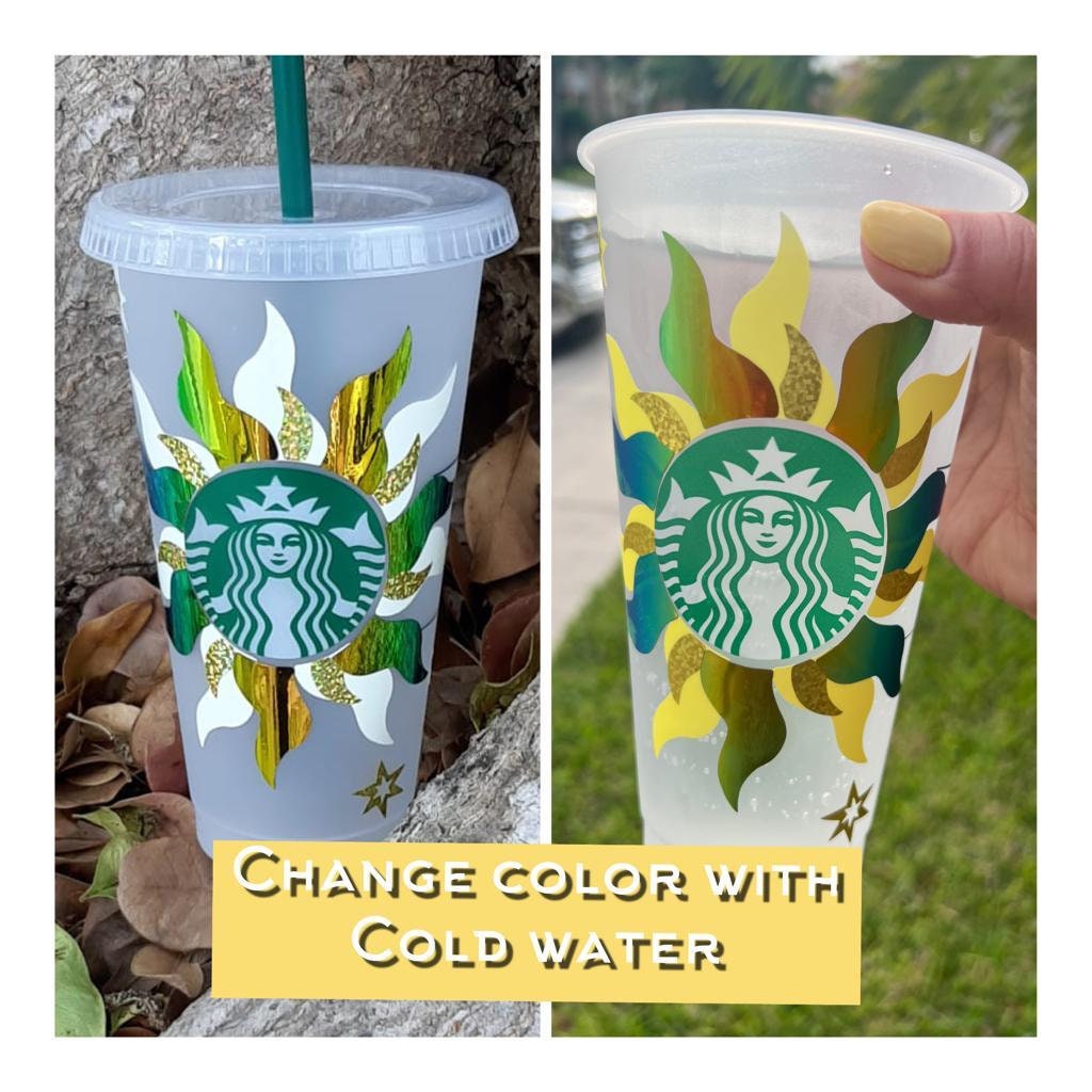Sun & Stars Starbucks bicchiere di plastica riutilizzabile da 24 once in  vinile che cambia colore -  Italia