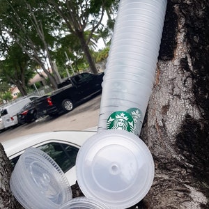 Starbucks Reusable Clear-Frost Cold cup tumbler 24 oz PERFECT FOR DESIGNS with lid & straw