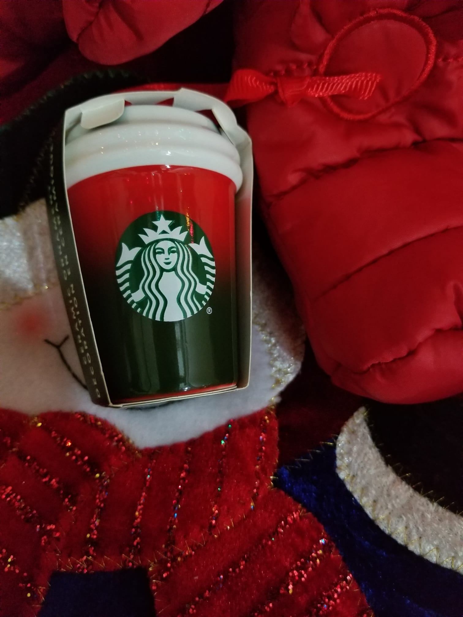 Starbucks Christmas Ornaments - Ceramic Mini Red Cup and Bag of Christmas  Blend Coffee - Set of Two – 2007