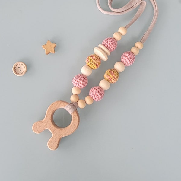 Collana di perline di legno, collana di perline di legno di cotone, regalo di collana infermieristica per mamma e bambino