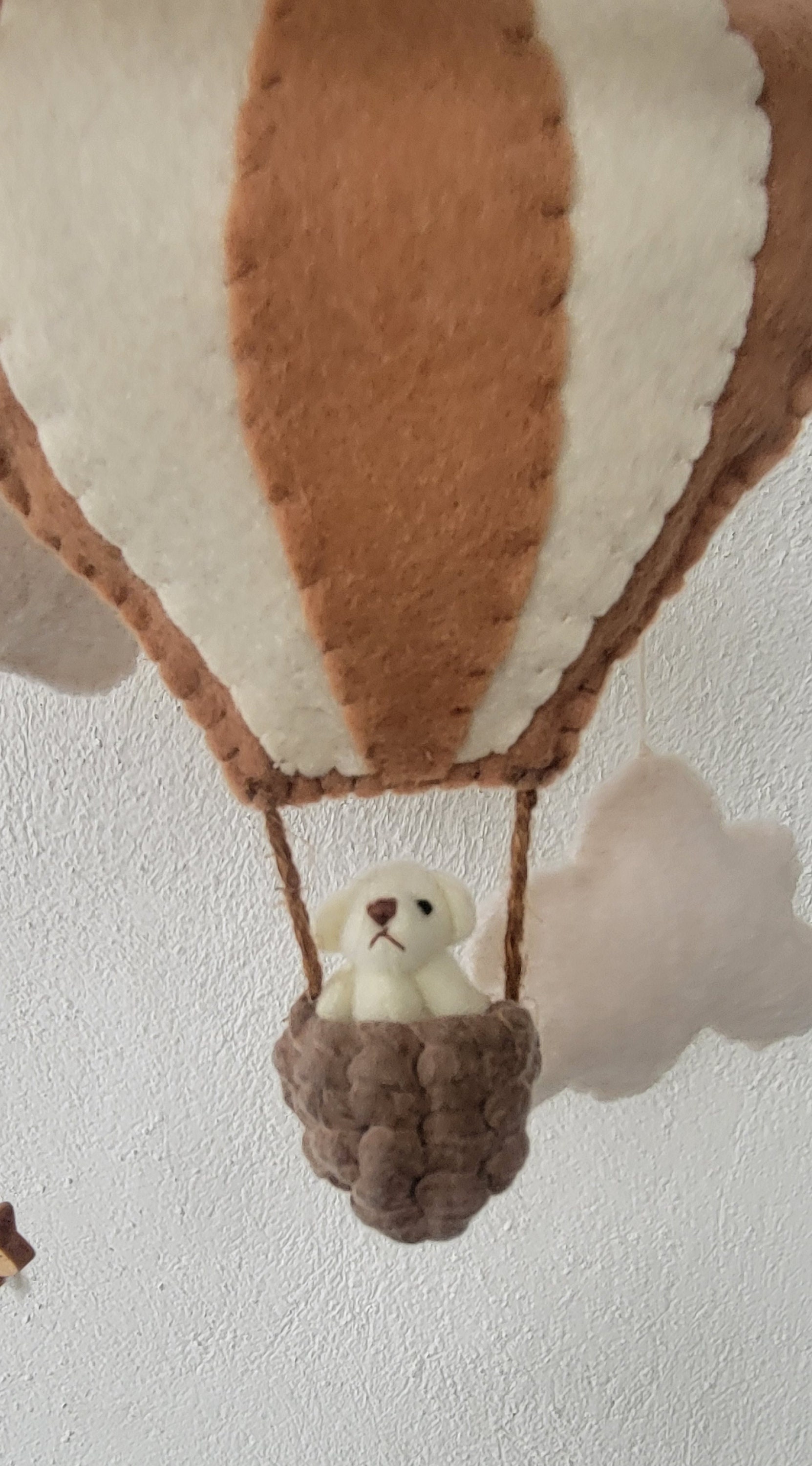 Mobile Per Culla Neonato In Legno E Lana - Con Campanelle, Stelle E Luna, Decorazione Cameretta