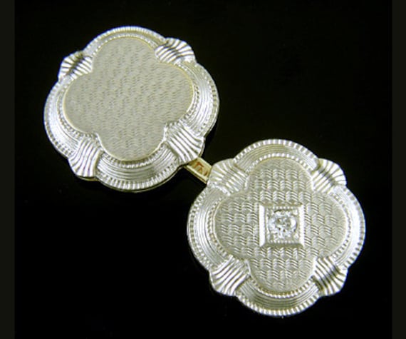 Art Deco "Diamond Jazz" Cufflinks created by Taylor & Co. in 14kt Gold circa 1925