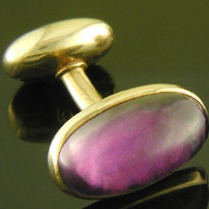 Elegant Amethyst Cufflinks created by Carter, Howe in 14kt Gold circa 1900
