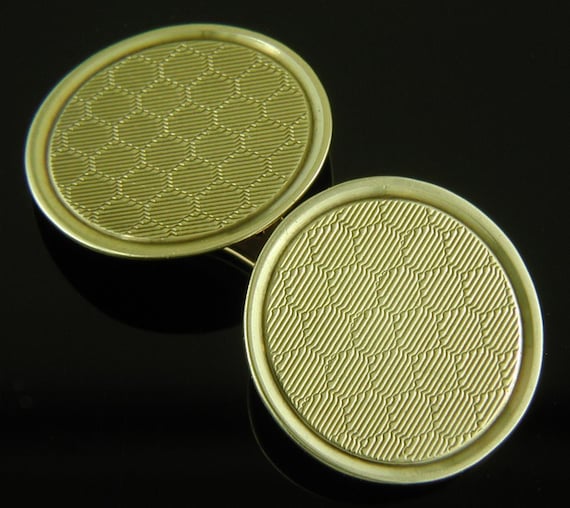 Art Deco "Honeycomb" Cufflinks created in 10kt Gold circa 1925