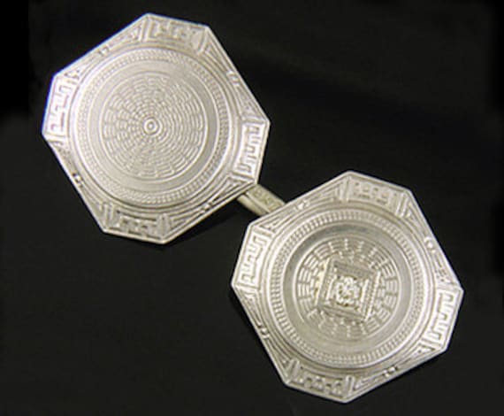 Art Deco Diamond Cufflinks created by L. Fritzsche & Co in 14kt gold circa 1925.