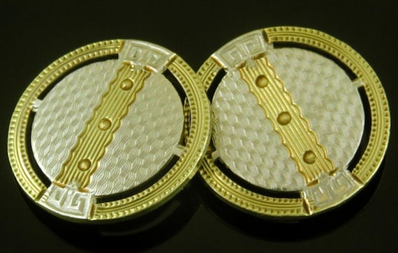 Art Deco Cufflinks created in 14kt Gold circa 1925