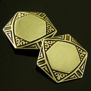 Art Deco &quot;Black and Gold&quot; Cufflinks created by Ostby & Barton in 10kt Gold circa 1925