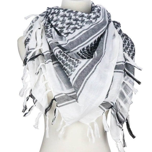 Men's Cotton Arab Scarves Winter Military Keffiyeh Windproof Scarf Islamic Hijab Shemagh Tactical Desert Maneuver Apron Arab Style Designer.