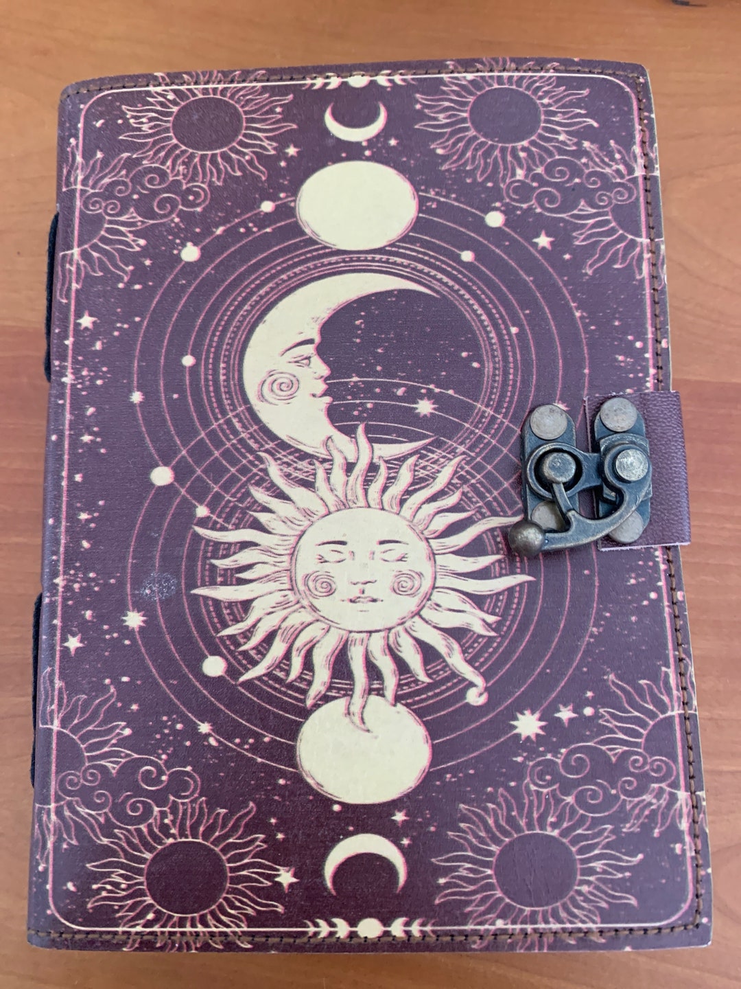 Sun and Moon Leather Journal - Etsy