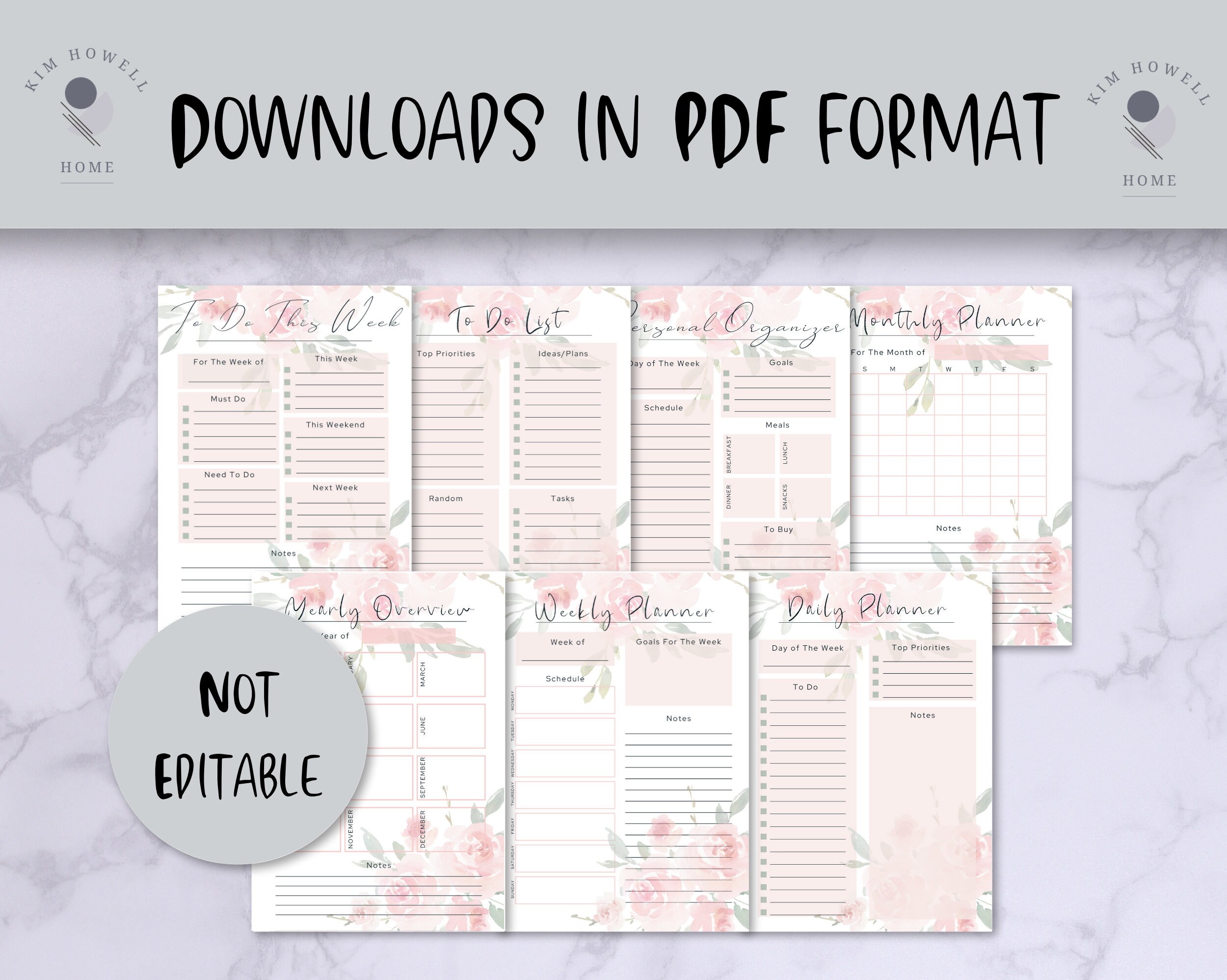 Peony Planner Printable Planner Bundle Weekly Planner - Etsy Australia