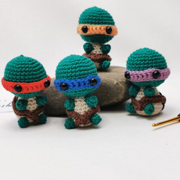 Tortue Ninja amigurumi kawaii fait main au crochet