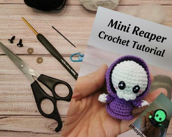 Mini-Sensenmann-Häkelanleitung (PDF) – Anfängerniveau – PDF auf Französisch