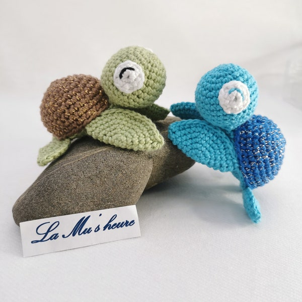 Tortue de mer, amigurumi kawaii fait main au crochet