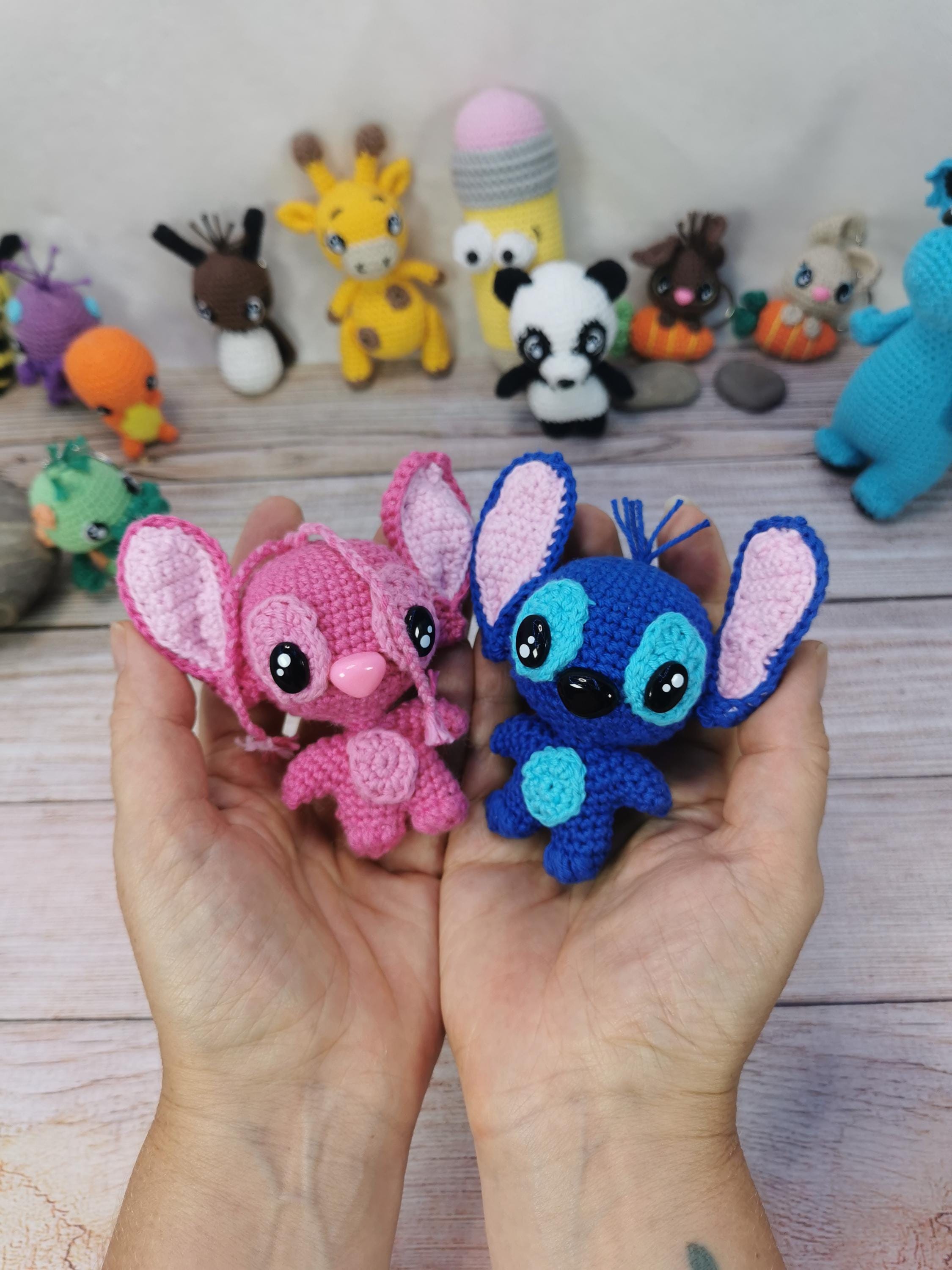 Stitch and Angel Amigurumi Kawaii Handmade Crochet - Etsy