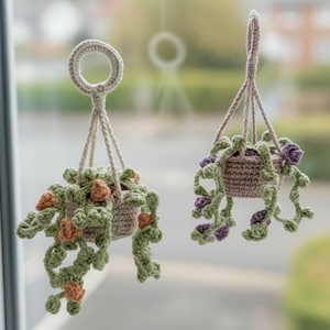 Trailing succulent plant, handmade crocheted kawaii amigurumi