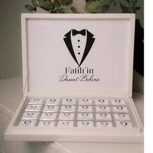 Chocoladedoos Damat (bruidegom), bruidegom, (Damat Cikolatasi) gepersonaliseerd met naam voor Damat Bohcasi | Damat Bohcasi | Chocolade voor bruidegom