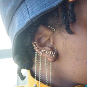 personalized name ear cuff (single) | ear cuff, no piercings needed, ear crawler, fake cartilage piercing, custom gift