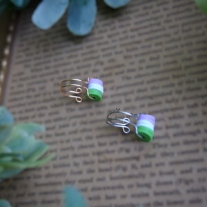 genderqueer flag ear cuff | ear cuff, no piercings needed, ear crawler, fake cartilage piercing pride
