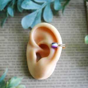asexual flag ear cuff | ear cuff, no piercings needed, ear crawler, fake cartilage piercing pride