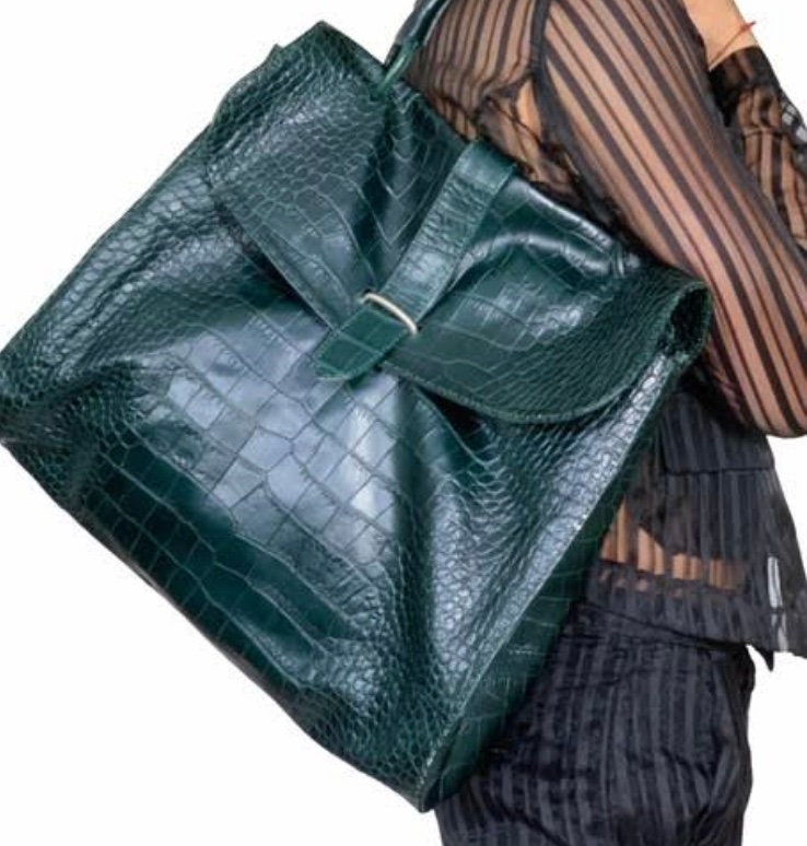 Vintage Marni Green Leather Crocodile Shoulder Bag - Etsy