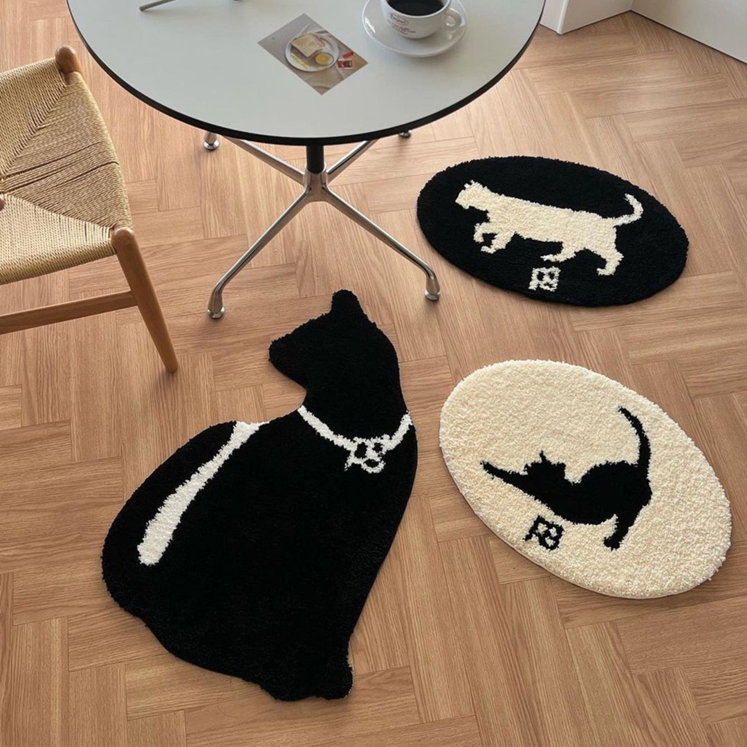 Cute Cat Rug Carpet for Bedroom Oval Bedroom Living Room Etsy