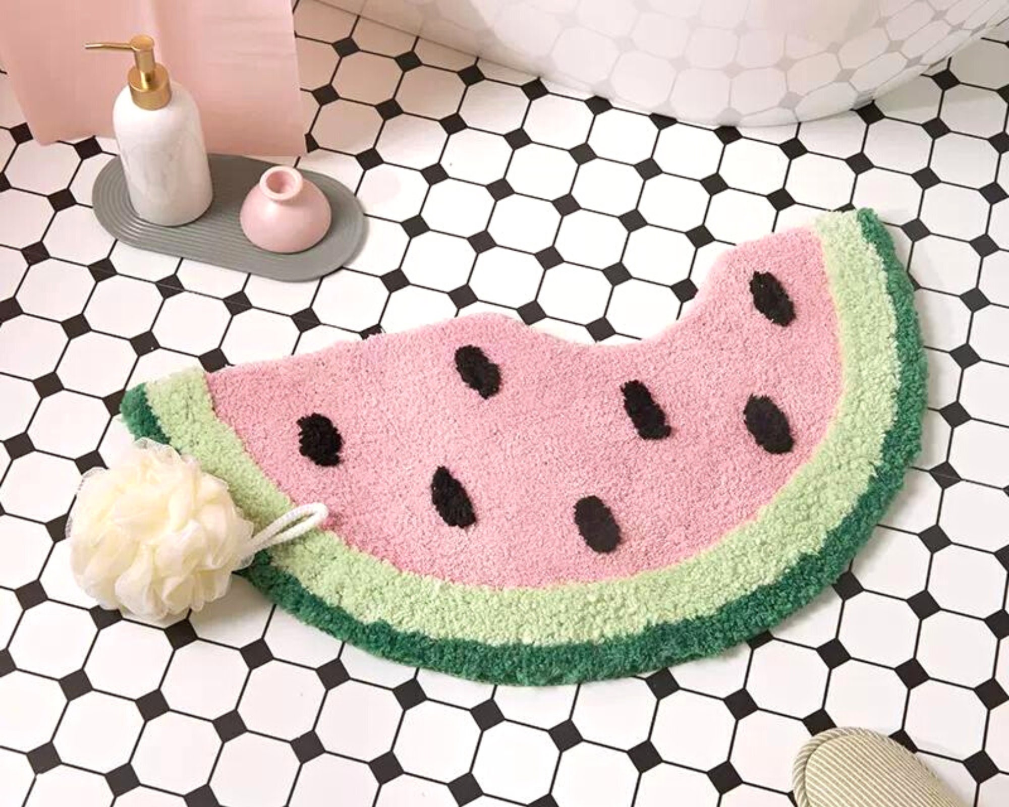 Watermelon Bathroom Rug Mat  Extra Soft and Absorbent Microfiber
