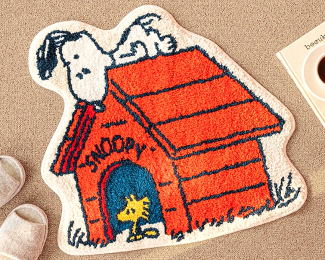 Cartoon Snoopy Floor Mat Cute House Kids Bedroom Soft Mat Etsy